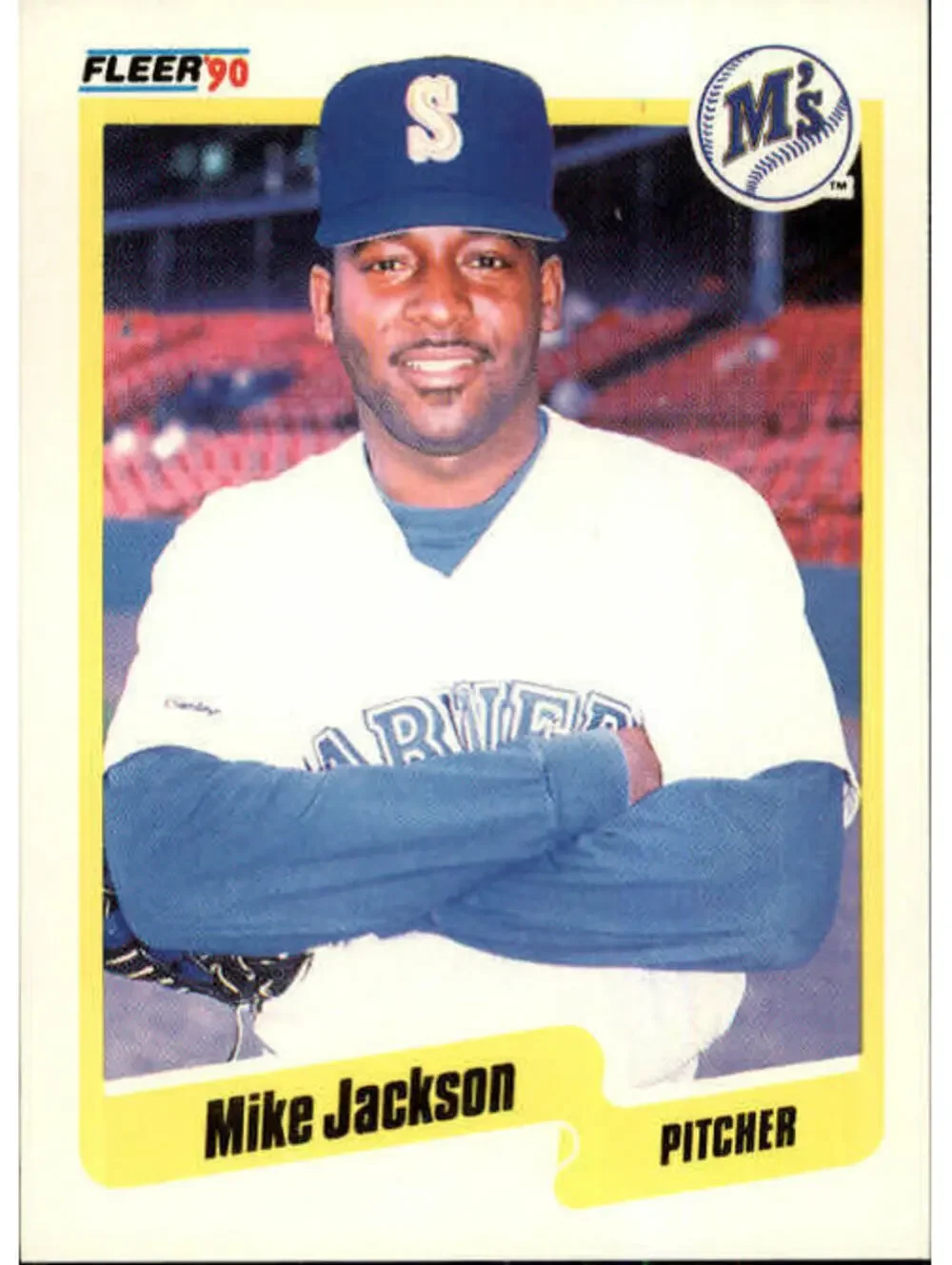 1990 Mike Jackson Fleer Baseball Card #517
